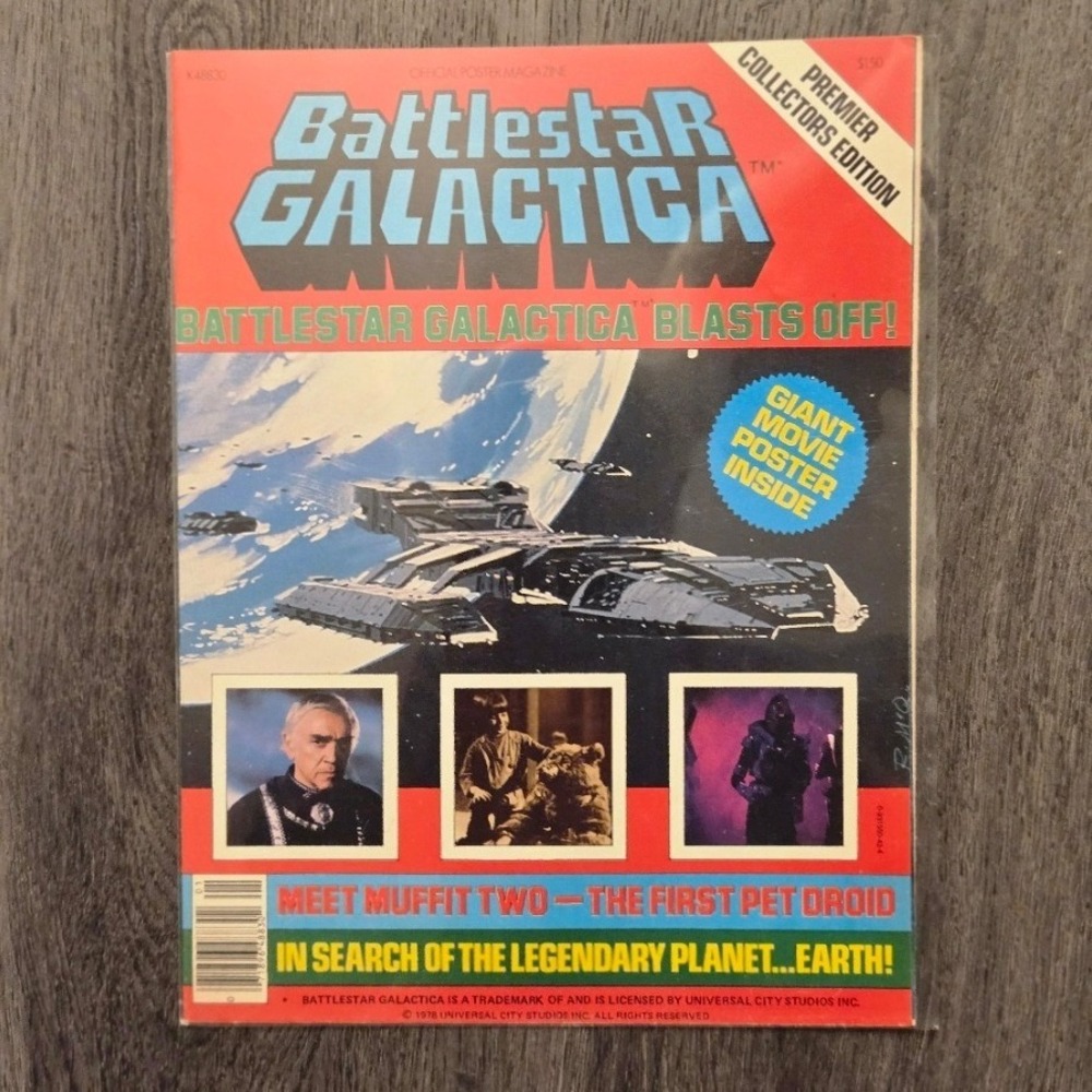 Vintage 1978 Battlestar Galactica Premier Collectors Poster Magazine No 1